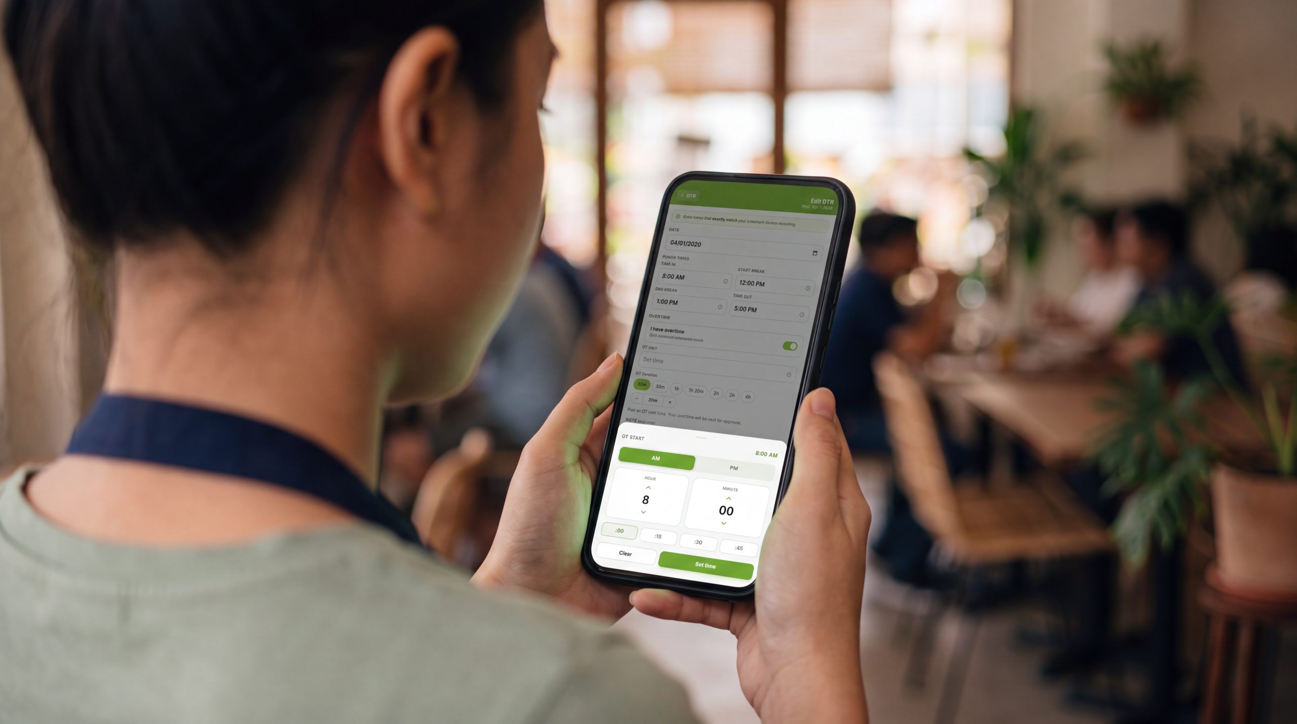 Filing an overtime request from the Payroll Eagle staff app